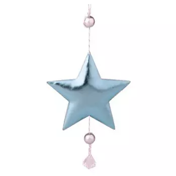 Украшение новогоднее магик тайм блестящая голубая звездочка 10.5 x1.5 x28 см 86364