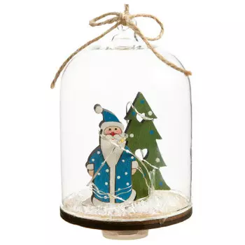 Украшение новогоднее магик тайм дед мороз в колбе со светодиодной подсветкой 11 x7см 82152