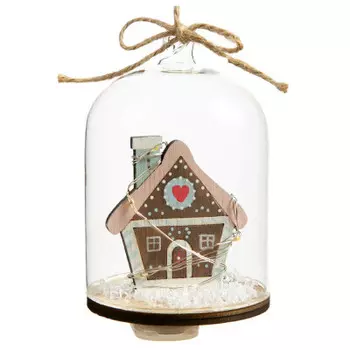 Украшение новогоднее магик тайм домик в колбе со светодиодной подсветкой 11 x7см 82154