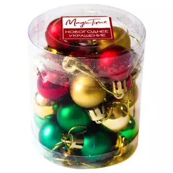 Украшение новогоднее магик тайм классика 24 шт 2, 5*2, 5*2.5 см 86320