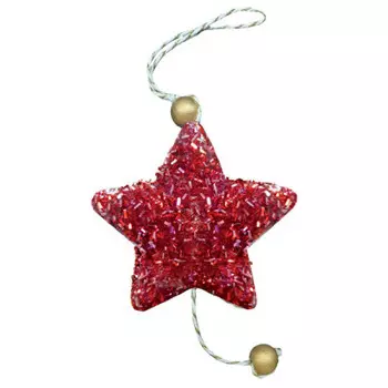 Украшение новогоднее магик тайм красная пушистая звездочка 9 x1.5 x9см 82625