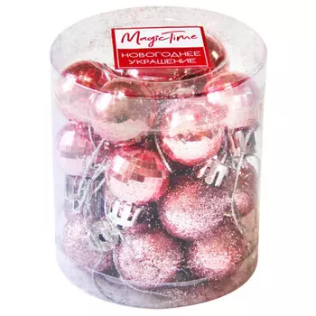 Украшение новогоднее магик тайм нежность 24 шт 2, 5*2, 5*2.5 см 86326