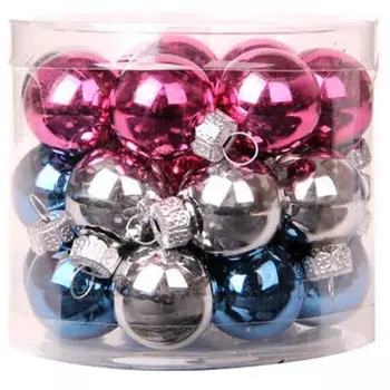 Украшение новогоднее магик тайм яркость стекло 24 шт 2, 5*2, 5*2.5 см 86591