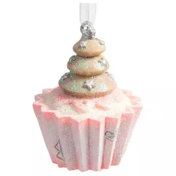 Украшение новогоднее магик тайм розовая пироженка 3.5 х3.5 х5см 78158