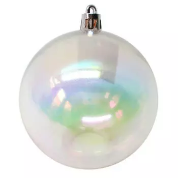 Украшение новогоднее магик тайм шар белый перламутр 8 x8x8см 86914