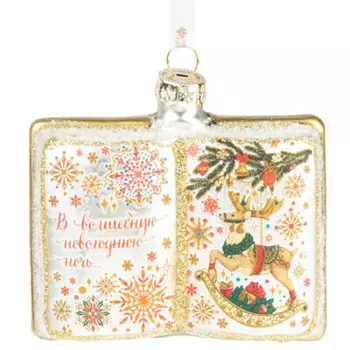 Украшение новогоднее магик тайм сказка о северном олене из стекла 3.5 x9x8см 87232