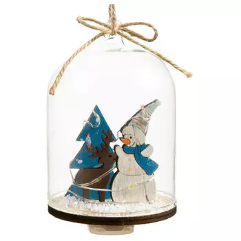 Украшение новогоднее магик тайм снеговик в колбе со светодиодной подсветкой 11 x7см 82151