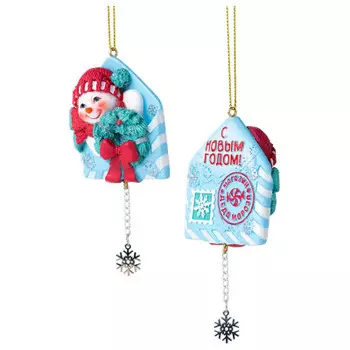 Украшение новогоднее магик тайм снеговик в конверте 1, 7*10, 3*5 см 87618