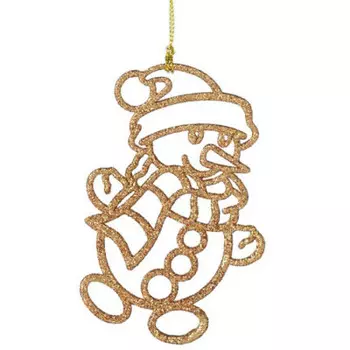 Украшение новогоднее магик тайм снеговик в золоте 8 x0.2 x11.5 см 86782