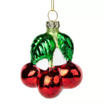 Украшение новогоднее магик тайм вишенки из стекла 6 x4.5 x7.5 см 86662