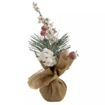 Украшение новогоднее магик тайм заснеженная веточка пвх 25 x14 x5см 82207