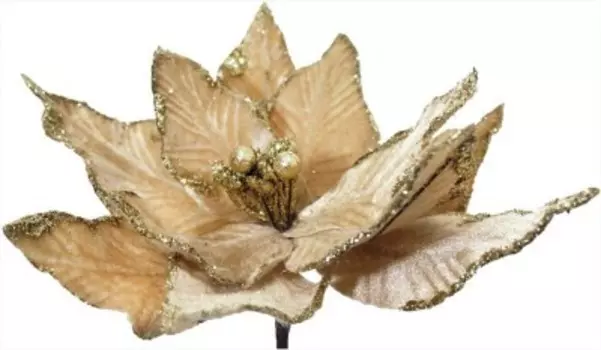 Украшение новогоднее там-там цветок королевский шик 26см красный с золотом xgl 4466