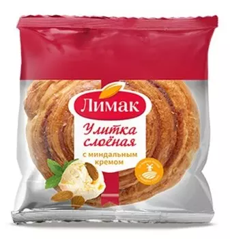 Улитка слоеная с миндальным кремом 90г Лимак