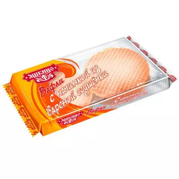 Вафли Яшкино 290г с начинкой из вареной сгущенки