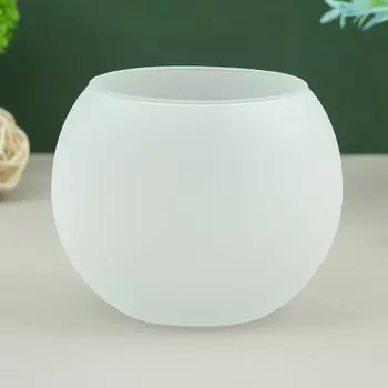 Ваза 10 см 1 л эвис пять вечеров белая матовая шаровая стекло 1169870