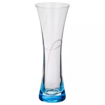Ваза 19, 5 см прозрачная голубое дно 82570/195/bn677/okd/