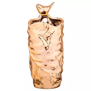 Ваза 23,3 см с птицей золото sp13a094-1-gold