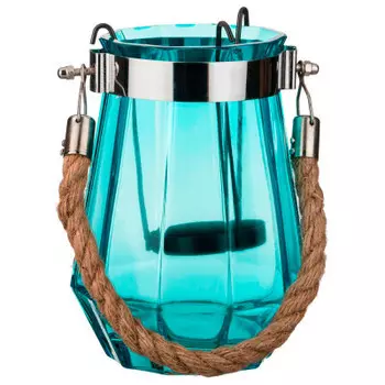 Ваза 23 см с канатом бирюзовая 15md0205 blue