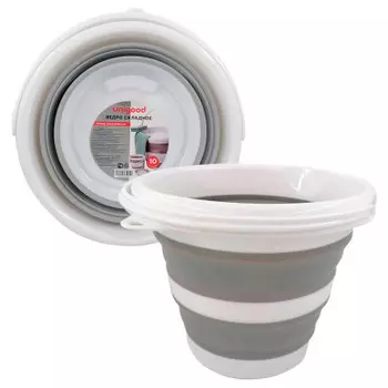 Ведро 10 л Unigood складное серо-белое ch44213-2 b