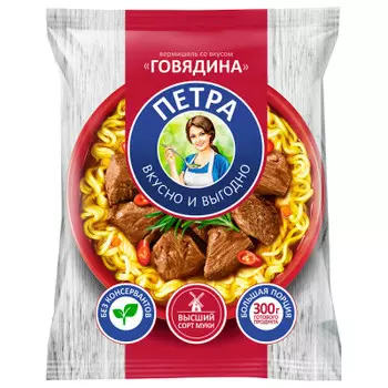 Вермишель петра 50 г б/п со вкусом говядины