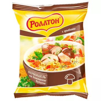Вермишель Роллтон 60г б/п грибная