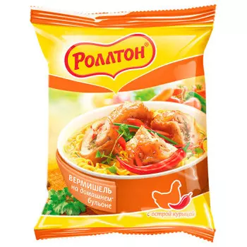 Вермишель Роллтон 60г б/п куриная острая