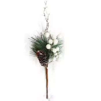 Ветка декораривная шишка/снежинка д37 см sl15-1128