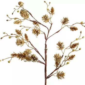 Ветка с шишками золотая 1м jn-24-2