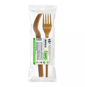 Вилка столовая вип 6 шт биоразлагаемая древесные волокона