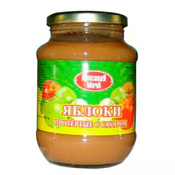 Яблоки протертые с сахаром красивая меча 480г ст/б твист