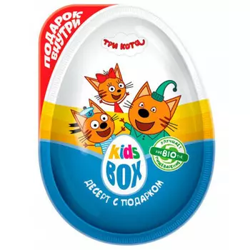 Яйцо KidsBox три кота 20 г десерт с подарком Конфитрейд