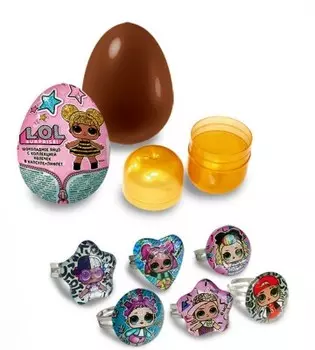 Яйцо кондитерское LOL 20г с игрушкой в виде колечка юнион