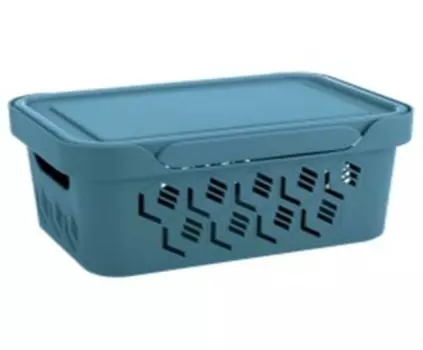 Ящик универсальный 27*19*12см бытпласт делюкс 4,6л голубой