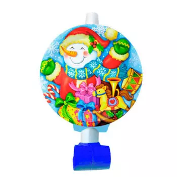 Язычок-гудок патибум с карточкой снеговик 6 шт