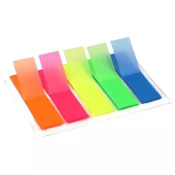 Закладки пластиковые Profit 5цв по 20л 45х12мм зс-1877