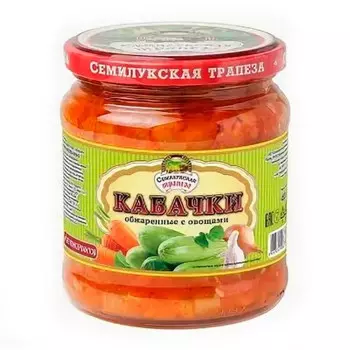 Закуска семилукская трапеза 460 г обжаренные кабачки с овощами ст/б