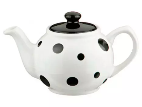 Заварочный чайник 0,4л белый черный горох Арти-м 470-286