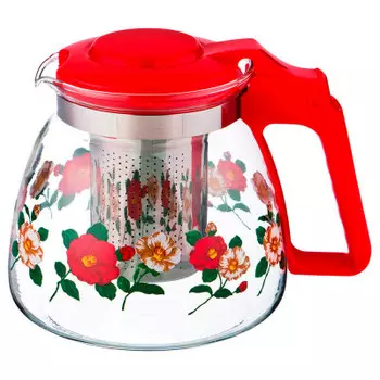 Заварочный чайник 0.9 л агнесс красный с фильтром 885-005