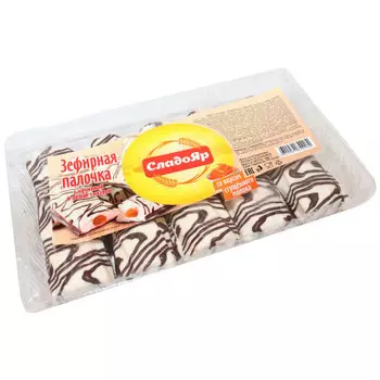 Зефирные палочки Сладояр 300г в белой глазури с начинкой