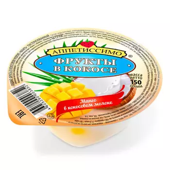 Желе аппетиссимо 150 г манго в кокосовом молоке