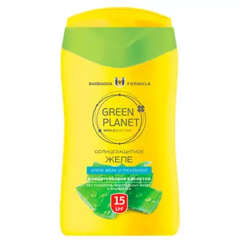 Желе солнцезащитное 150мл алое и пантенол spf 15 с гиалуроновой кислотой