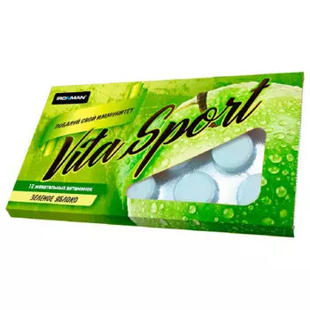 Жевательные таблетки Ironman Vita Sport 12 таблеток яблоко