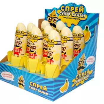 Жидкая конфета спрей-банан 50мл Сладкая Сказка
