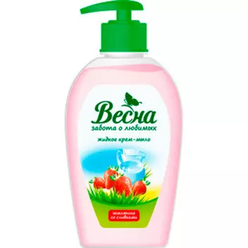 Жидкое крем-мыло Весна 280г земляника со сливками