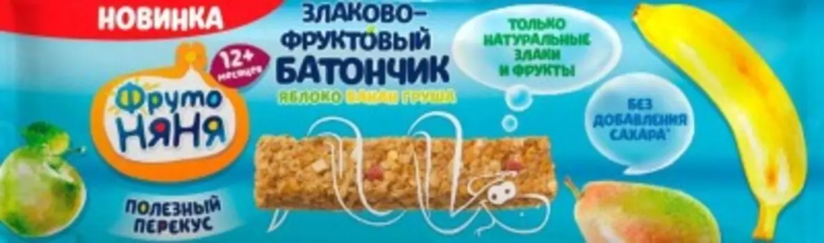 Батончик злаково-фруктовый фрутоняня 25 г яблоко банан груша с 12 месяцев