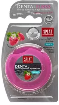 Зубная нить сплат 30 м антибактериальная с ароматом клубники