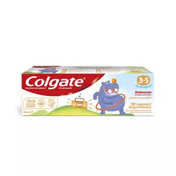 Зубная паста Colgate 60 мл со вкусом апельсина 3-5 лет без фторида