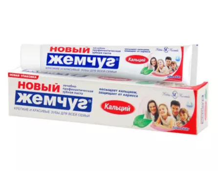 Зубная паста новый жемчуг 50 мл кальций