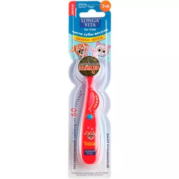 Зубная щетка Забавные зверята музыкальный таймер от 3-х лет мягкая