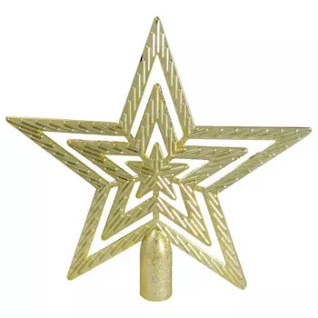 Звезда на ёлку 19,5*18,5см золотой sysdx-351970
